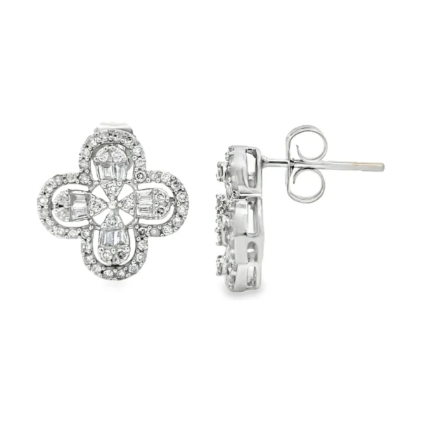 Clover Diamond Stud Earrings