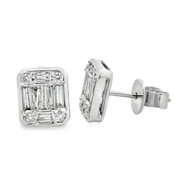 Baguette Diamond Stud Earrings