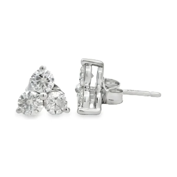 Three Stone Diamond Studs