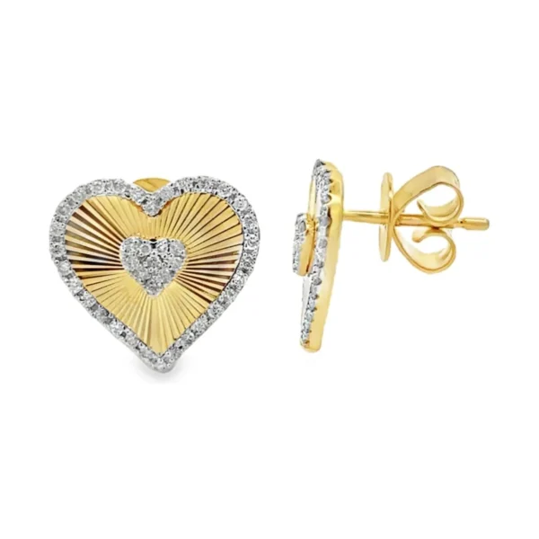 Heart Diamond Stud Earrings