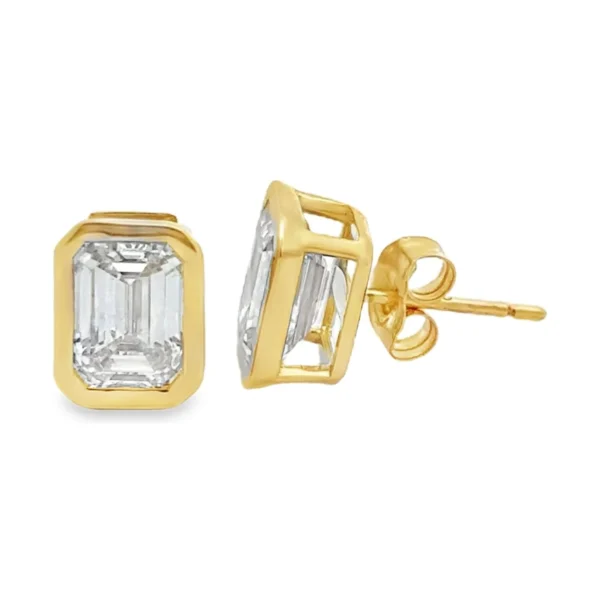 Emerald Cut Diamond Earrings