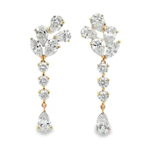 Pear Cluster Drop Earrings