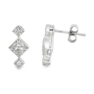 Geometric Diamond Drop Earrings