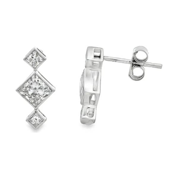 Geometric Diamond Drop Earrings