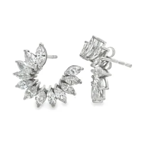 Marquise Diamond Hoop Earrings