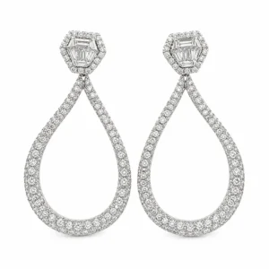 Teardrop Diamond Drop Earrings
