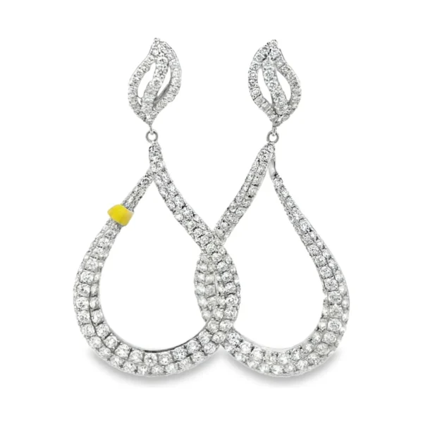 Diamond Teardrop Drop Earrings