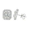 Baguette Halo Stud Earrings