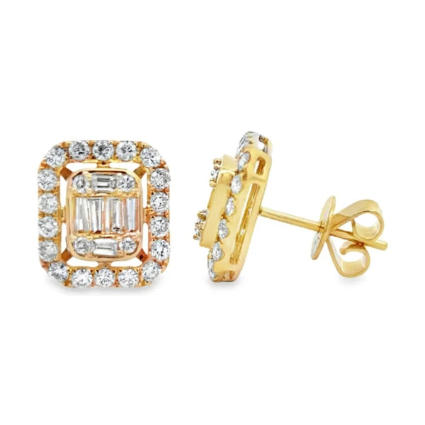 Halo Diamond Stud Earrings