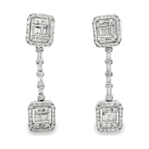 Baguette Diamond Dangle Earrings