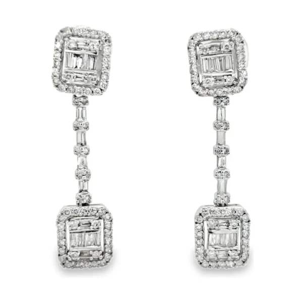 Baguette Diamond Dangle Earrings