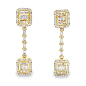 Diamond Halo Dangle Earrings