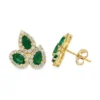 Pear Emerald Cluster Earrings