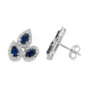 Pear Sapphire Halo Earrings