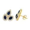 Pear Sapphire Halo Earrings
