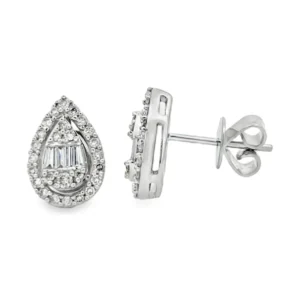 Teardrop Diamond Stud Earrings