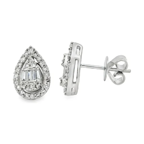 Teardrop Diamond Stud Earrings