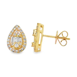 Pear Diamond Halo Earrings