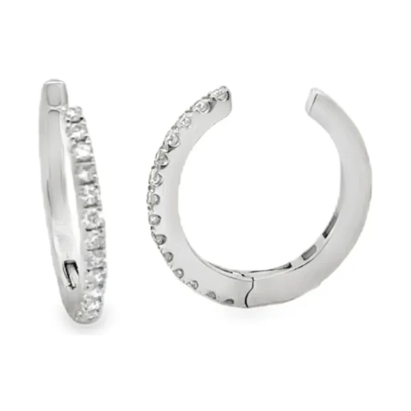 Diamond Huggie Hoop Earrings
