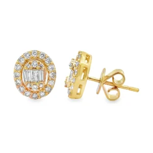 Oval Diamond Halo Earrings