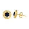 Sapphire Halo Stud Earrings