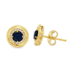 Sapphire Halo Stud Earrings