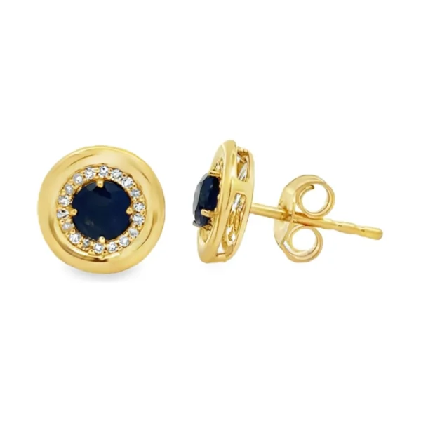 Sapphire Halo Stud Earrings