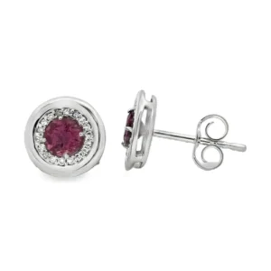 Tourmaline Halo Stud Earrings