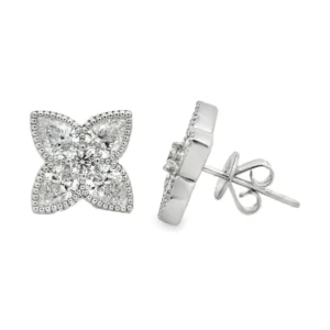 Floral Diamond Stud Earrings