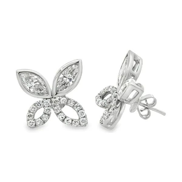 Butterfly Diamond Stud Earrings