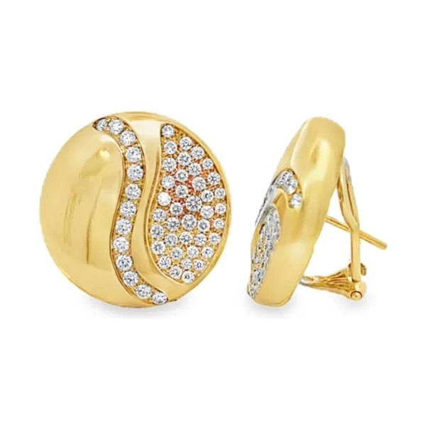 Dome Diamond Button Earrings