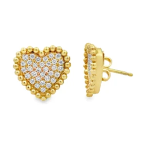 Heart Diamond Stud Earrings