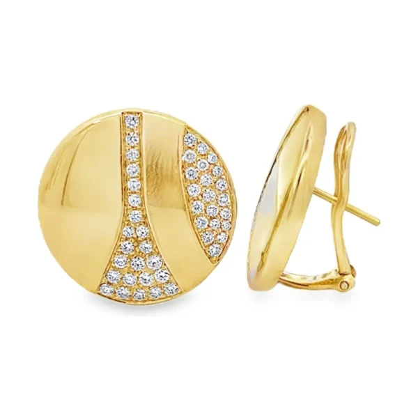 Round Diamond Button Earrings