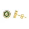 Emerald Halo Stud Earrings
