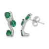 Emerald Curved Drop Earrings