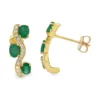 Emerald Diamond Curved Earrings