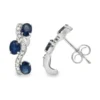Sapphire Diamond Wave Earrings