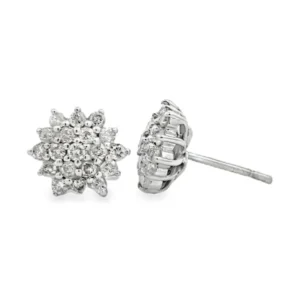 Diamond Cluster Stud Earrings