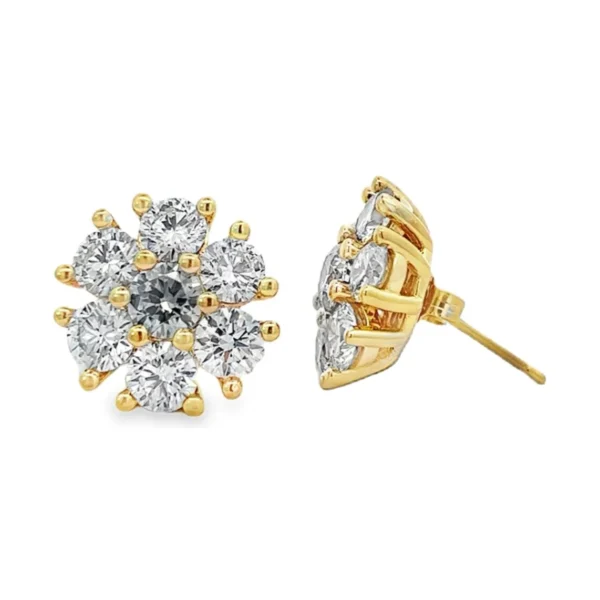 Cluster Diamond Stud Earrings