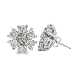 Diamond Cluster Stud Earrings