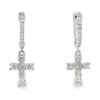 Diamond Cross Huggie Earrings