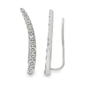 Curved Diamond Ear Climbers