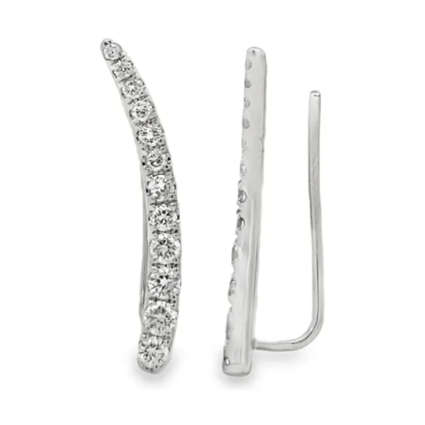 Curved Diamond Ear Climbers