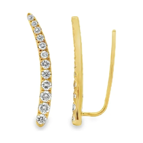 Curved Diamond Ear Climbers