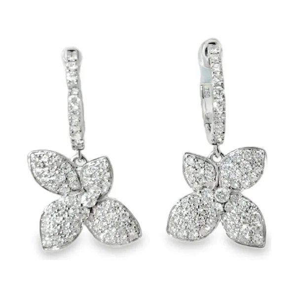 Floral Diamond Hoop Earrings