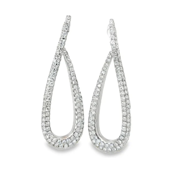 Diamond Teardrop Loop Earrings