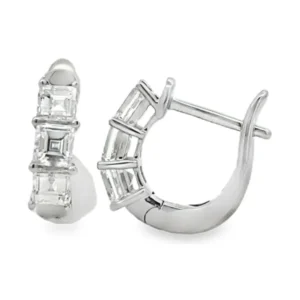 Emerald Diamond Huggie Earrings