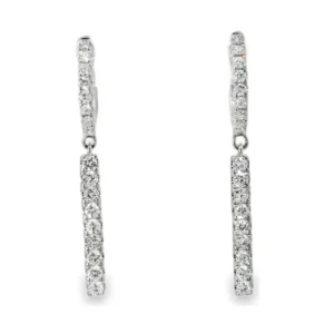 Diamond Bar Dangle Earrings