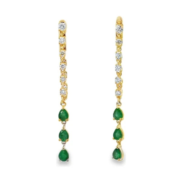 Emerald Diamond Drop Earrings