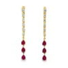 Ruby Drop Linear Earrings